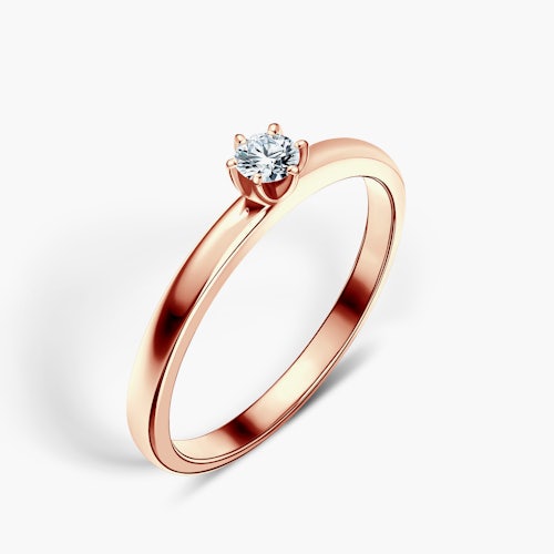 Pierścionek zaręczynowy SAVICKI: różowe złoto, diament